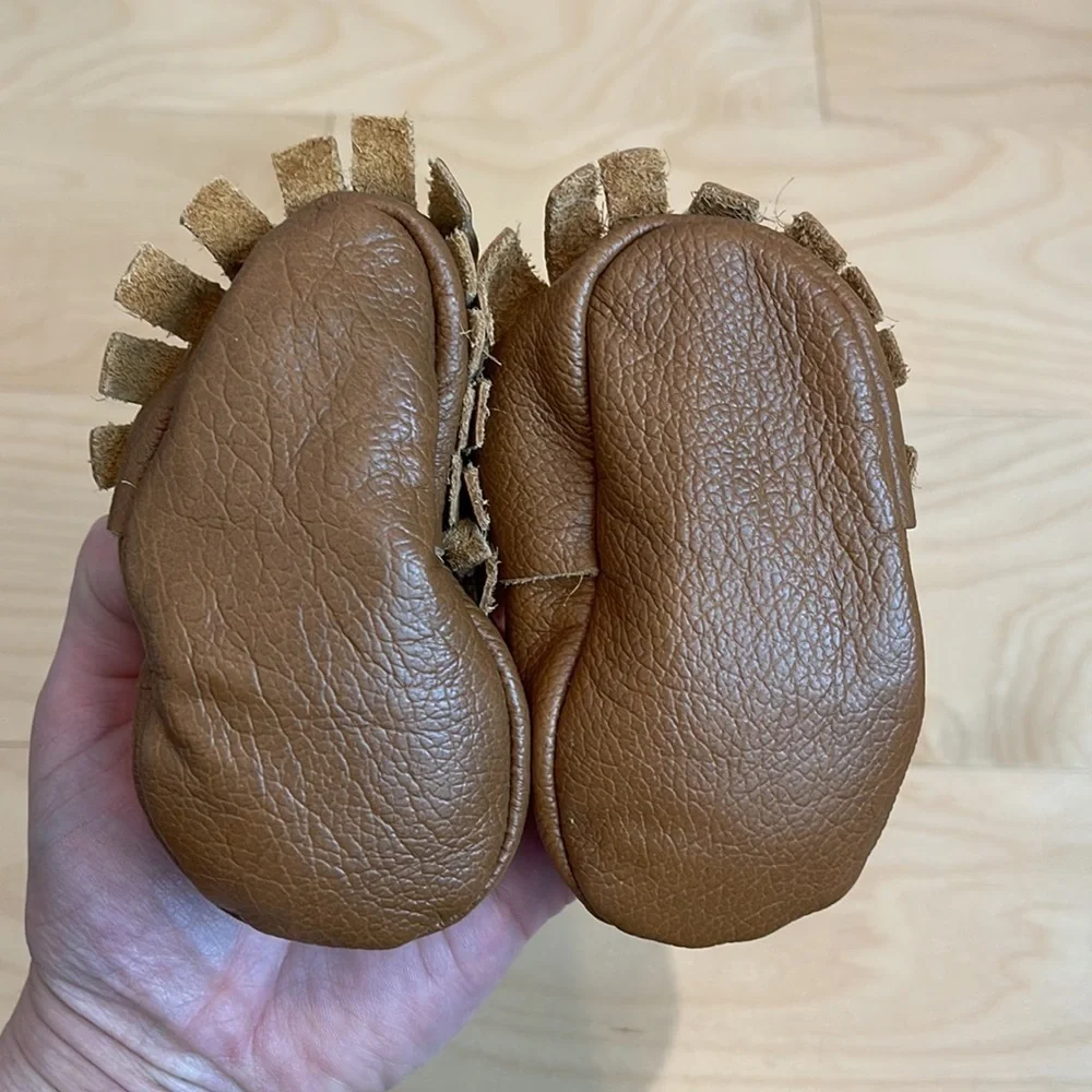 Bundle of 2 Leather Baby Moccasins Size Newborn